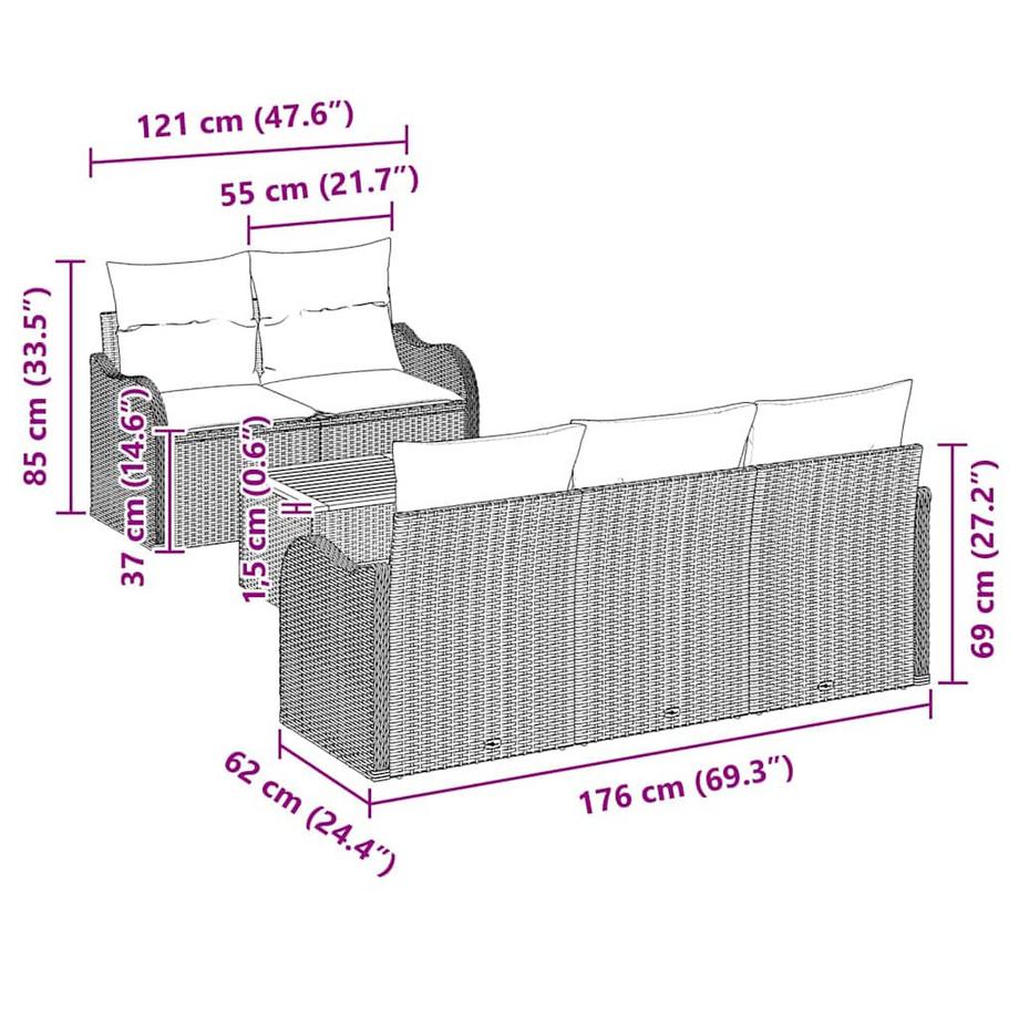 VidaXL Gartenmöbel set poly-rattan  