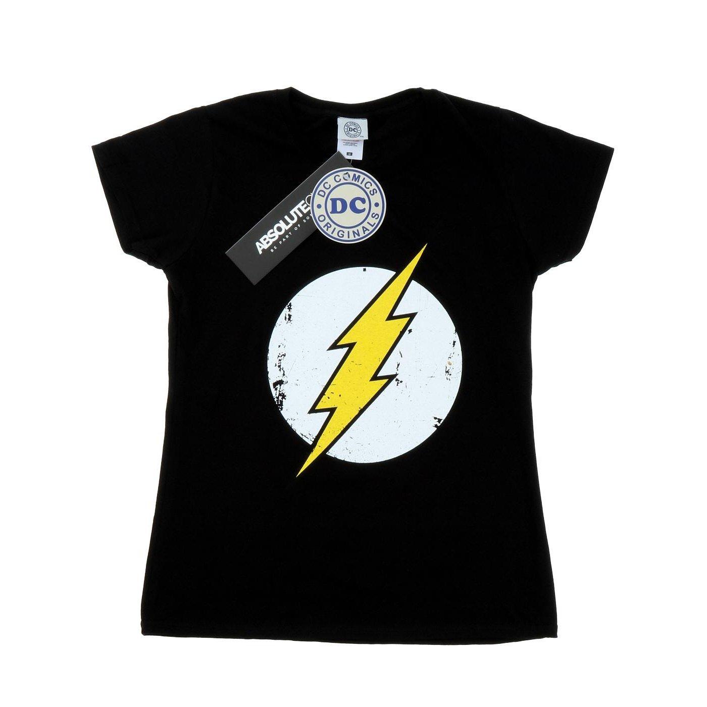 DC COMICS  Tshirt FLASH DISTRESSED LOGO 