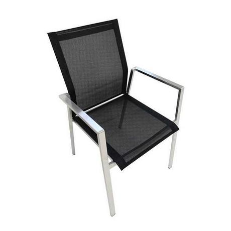mutoni Chaise de jardin en acier inoxydable Turin noir  