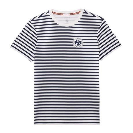 LACOSTE Roland Garros Edition Extratrocken Gestreiftes T-Shirt  