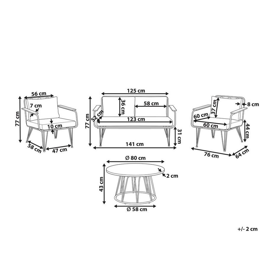 Beliani Set da esterno en Acciaio Retrò MONTESILVANO  