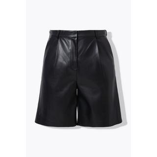 Studio Untold High Waist Weites Bein Bermuda Shorts Lederoptik  