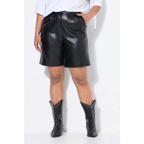 Studio Untold High Waist Weites Bein Bermuda Shorts Lederoptik  