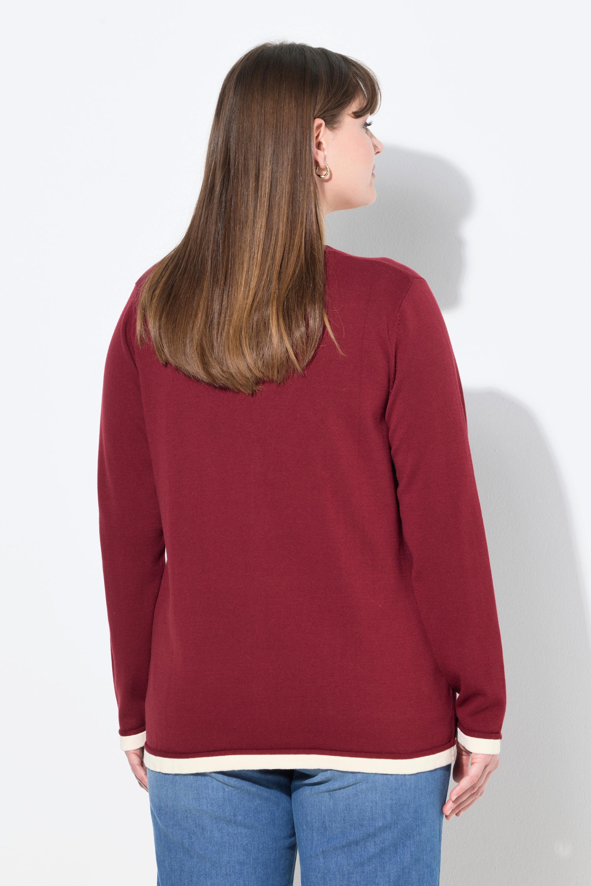 Ulla Popken Cardigan Manches Longues Col V Coton Bio  