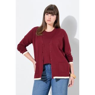 Ulla Popken Cardigan Manches Longues Col V Coton Bio  