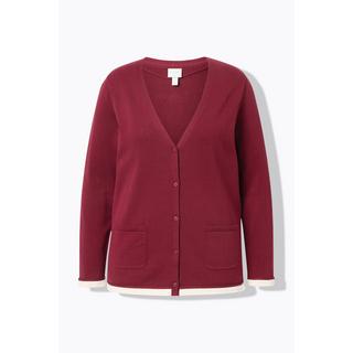 Ulla Popken Cardigan Manches Longues Col V Coton Bio  