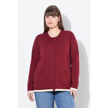 Cardigan en coton bio, encolure en V et manches longues