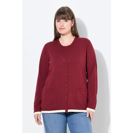 Ulla Popken Cardigan Manches Longues Col V Coton Bio  