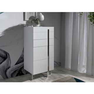 ANGEL CERDA Chiffonnier bois blanc et acier chromé  