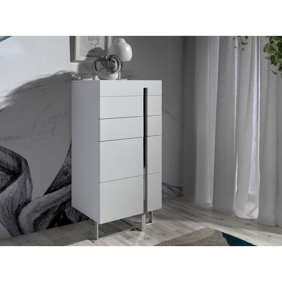 ANGEL CERDA Chiffonier ausem Holz und verchromtem Stahl  