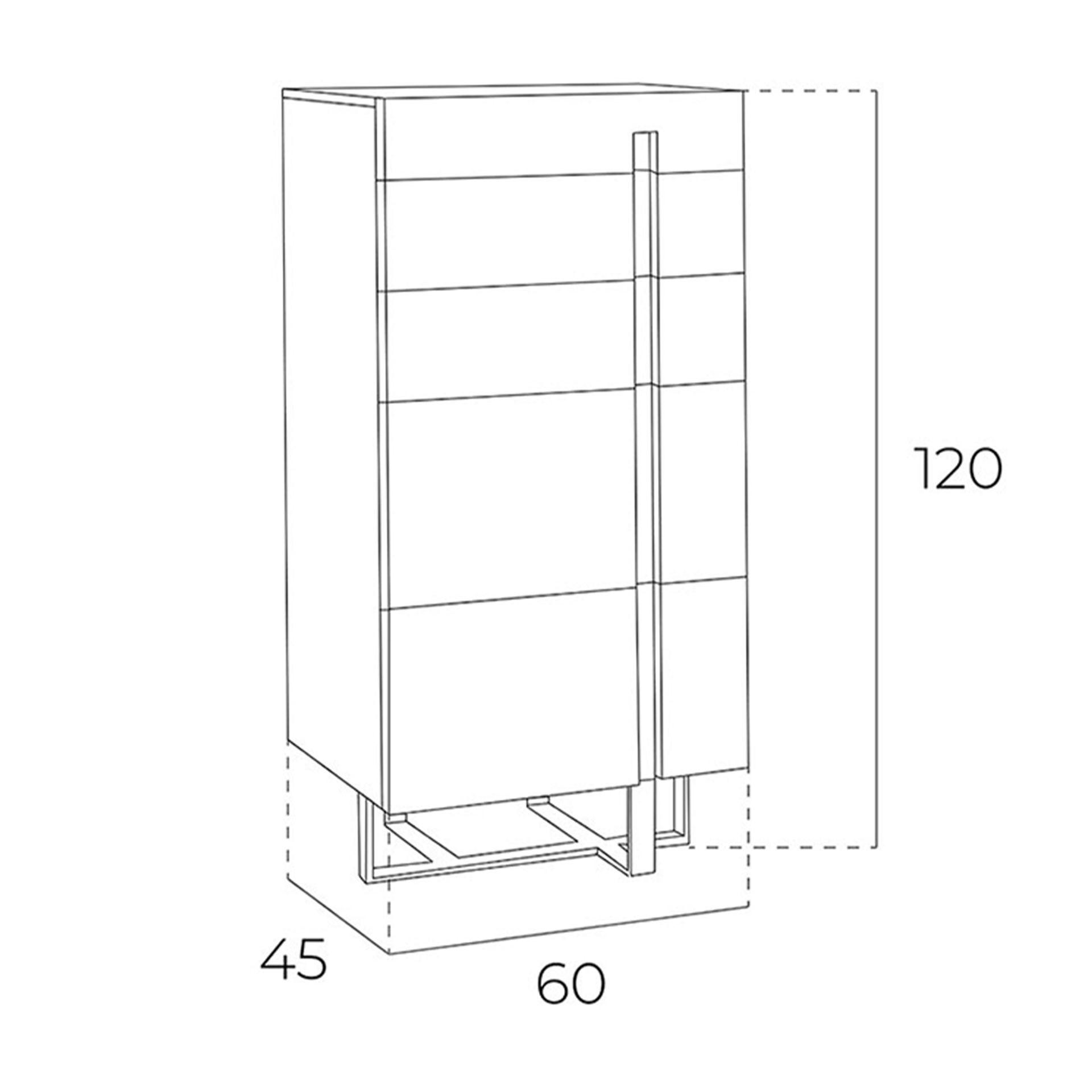 ANGEL CERDA Chiffonnier bois blanc et acier chromé  