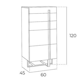 ANGEL CERDA Chiffonnier bois blanc et acier chromé  
