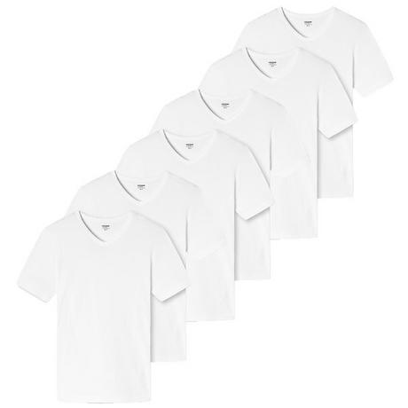 Uncover by Schiesser Lot de 6 Basic Maillot de Corps Manches Courtes Col V  