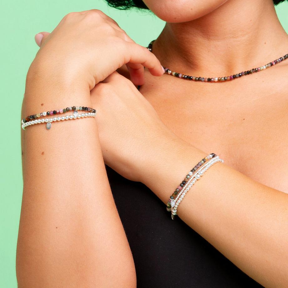 Balibay  Bracelet Naama avec pierres de tourmaline et argent 