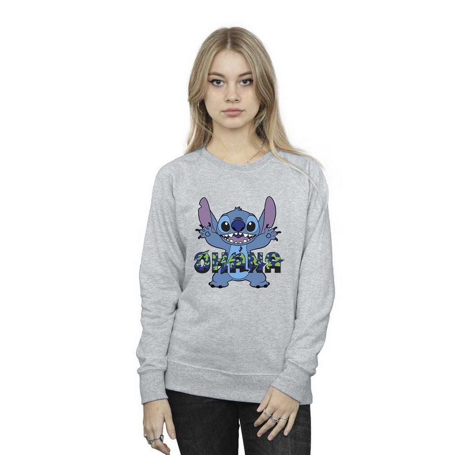 Disney Ohana Stampa Regular Fit Felpa  