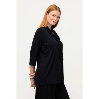 Ulla Popken  Shirt, Schluppe, V-Ausschnitt, 3/4-Arm, Modalmix 