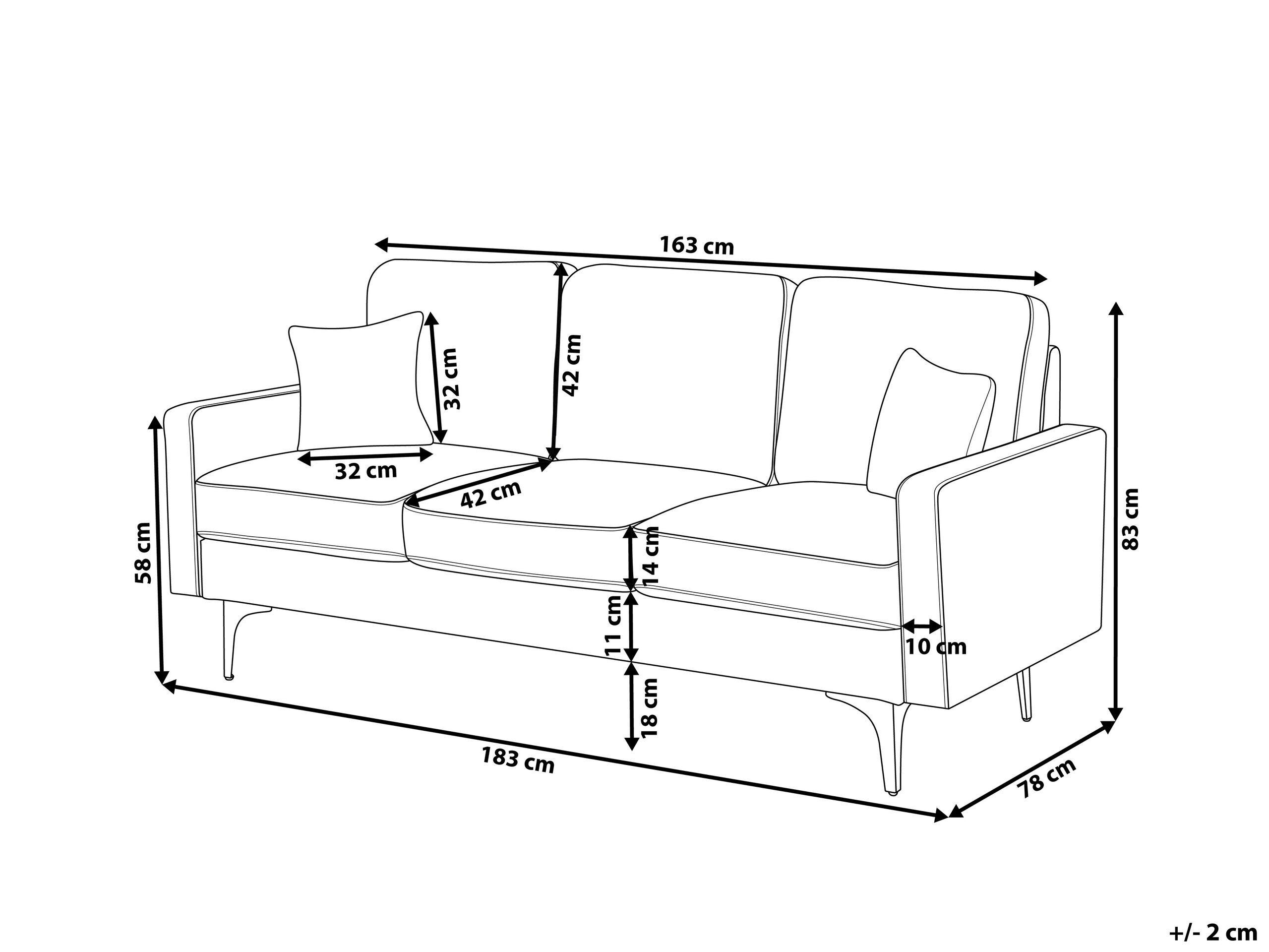 Beliani 3 Sitzer Sofa aus Samtstoff Retro GAVLE  