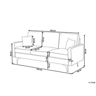 Beliani 3 Sitzer Sofa aus Samtstoff Retro GAVLE  