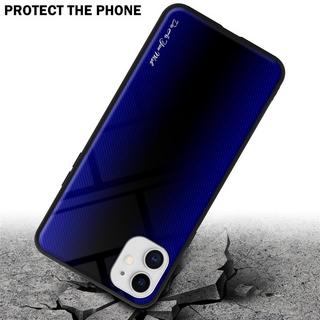 Cadorabo  Housse compatible avec Apple iPhone 11 - Aspect rayé - Coque de protection en silicone TPU et dos en verre trempé 