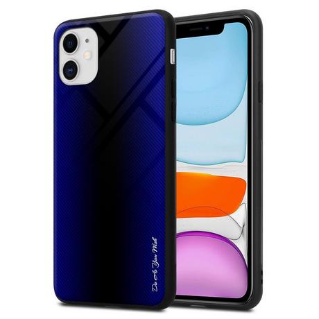 Cadorabo  Housse compatible avec Apple iPhone 11 - Aspect rayé - Coque de protection en silicone TPU et dos en verre trempé 