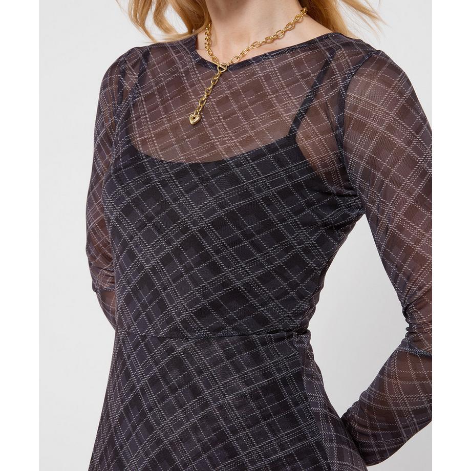 Joe Browns  Robe en Mesh à Carreaux et Ourlet Plongeant Roxy 