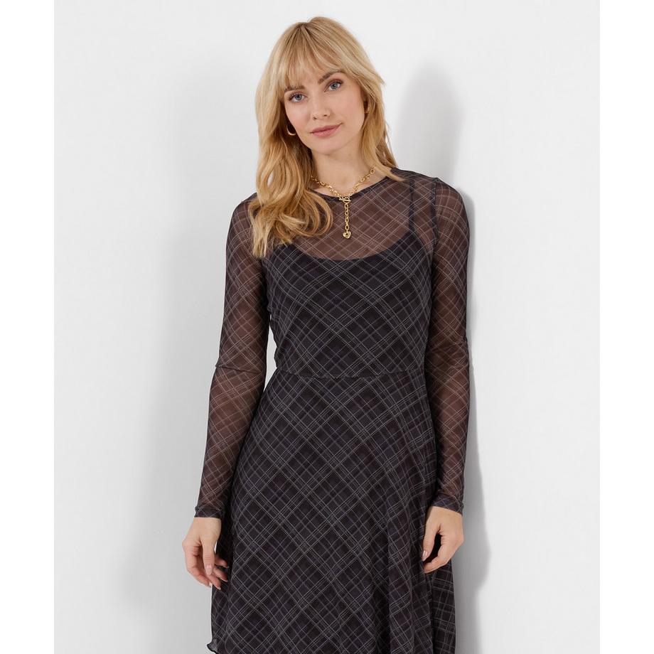 Joe Browns  Robe en Mesh à Carreaux et Ourlet Plongeant Roxy 