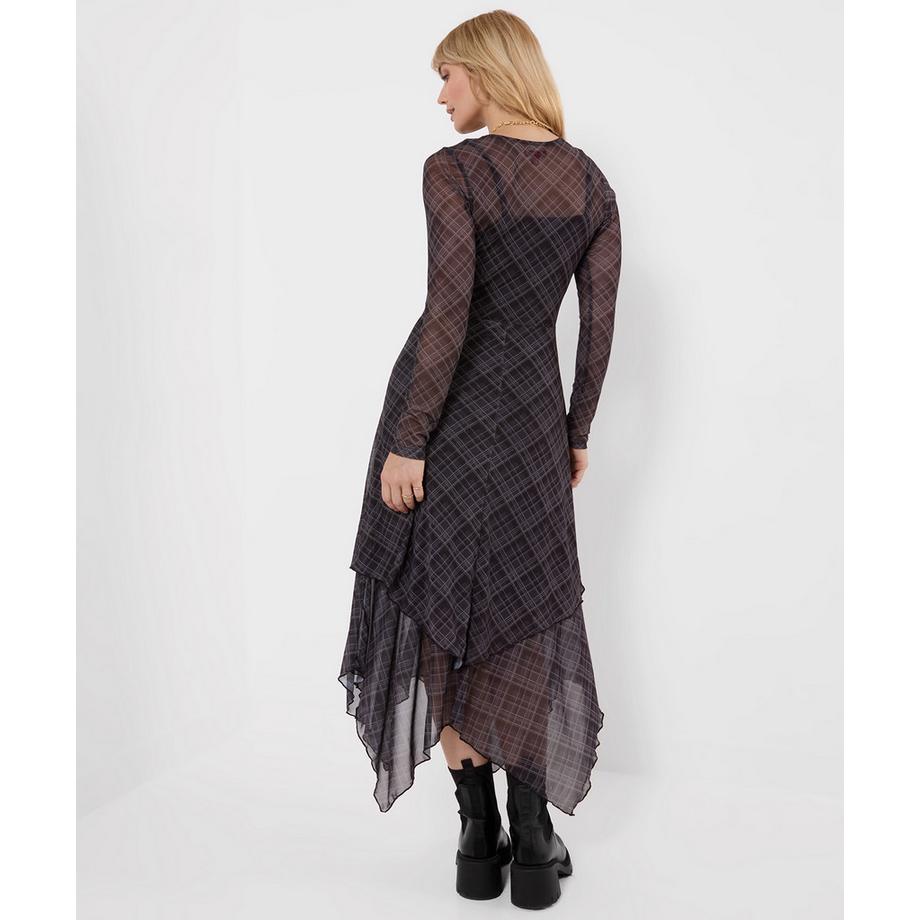 Joe Browns  Robe en Mesh à Carreaux et Ourlet Plongeant Roxy 