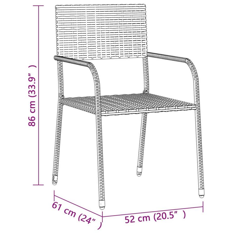 VidaXL Garten essgruppe poly-rattan  