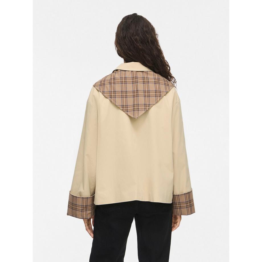 VILA Kurzer Trenchcoat aus zwei Materialien mit Schleife  