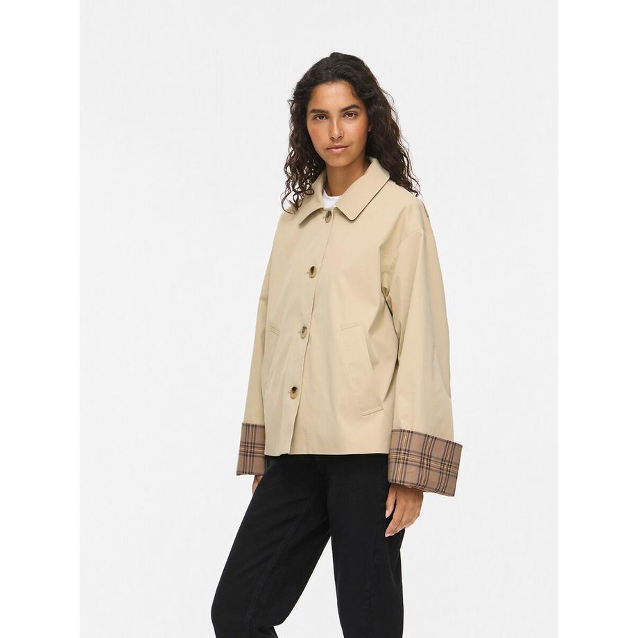 VILA Kurzer Trenchcoat aus zwei Materialien mit Schleife  