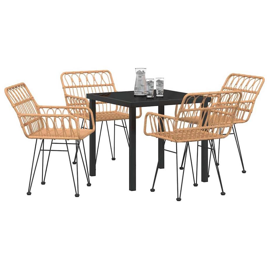 VidaXL Set da pranzo per esterni Polyrattan  