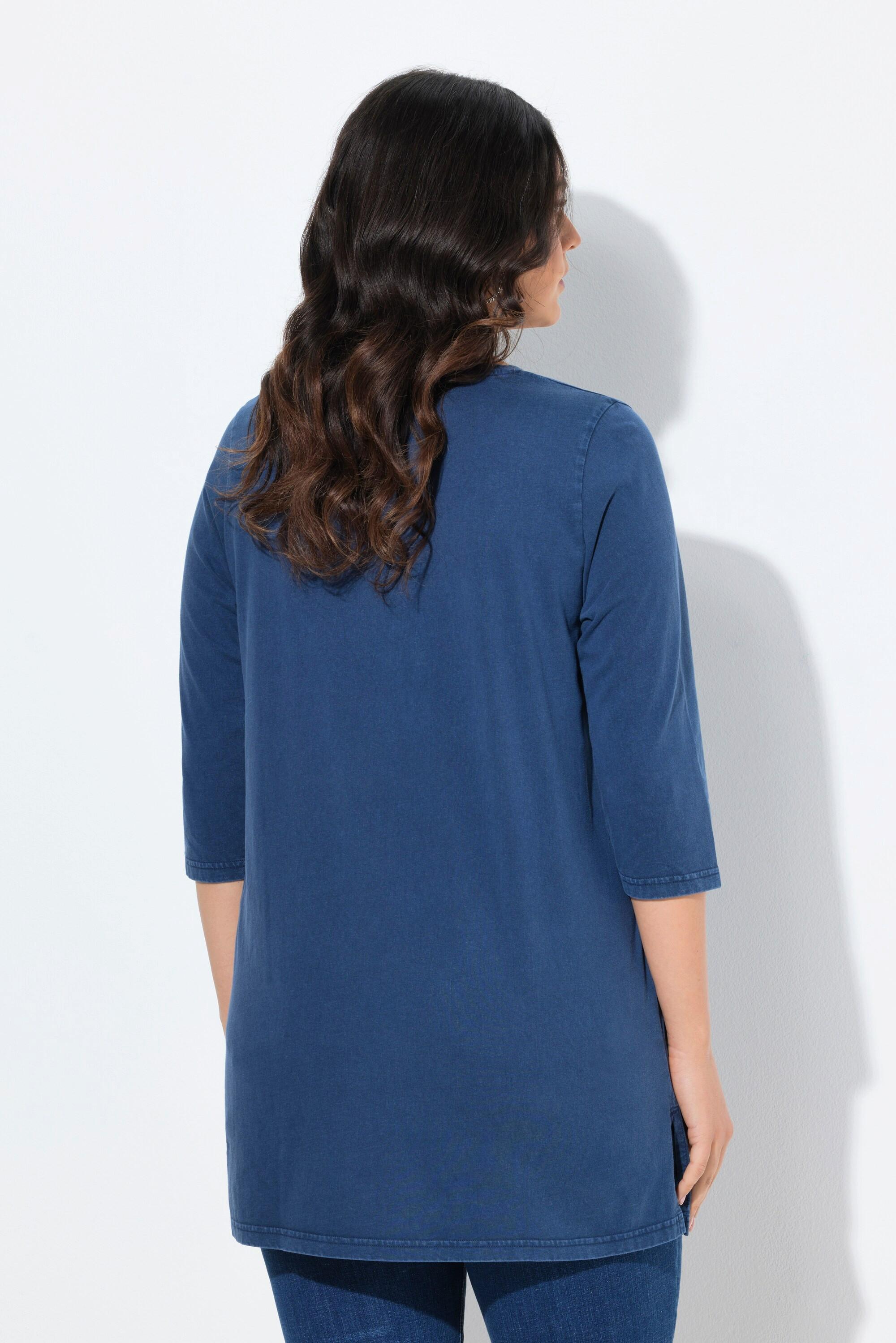 Ulla Popken Pissenlit Coupe Évasée Col V Manches 3/4 T-shirt  