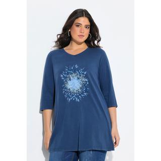 Ulla Popken Pissenlit Coupe Évasée Col V Manches 3/4 T-shirt  