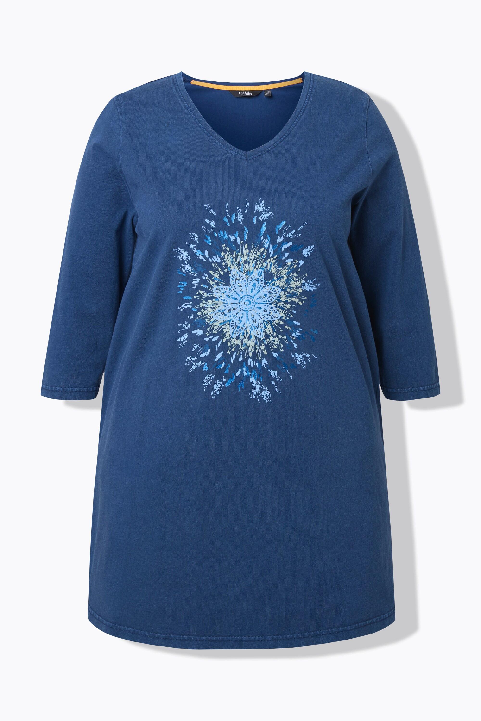 Ulla Popken Pissenlit Coupe Évasée Col V Manches 3/4 T-shirt  