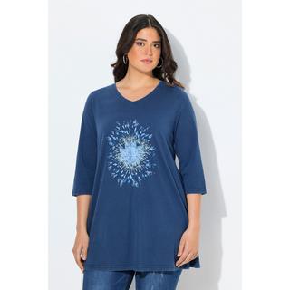 Ulla Popken Pissenlit Coupe Évasée Col V Manches 3/4 T-shirt  