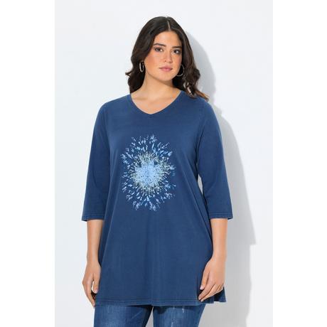 Ulla Popken Pissenlit Coupe Évasée Col V Manches 3/4 T-shirt  