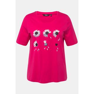 Ulla Popken  T-Shirt, Blüten, Classic, Rundhals, Halbarm 