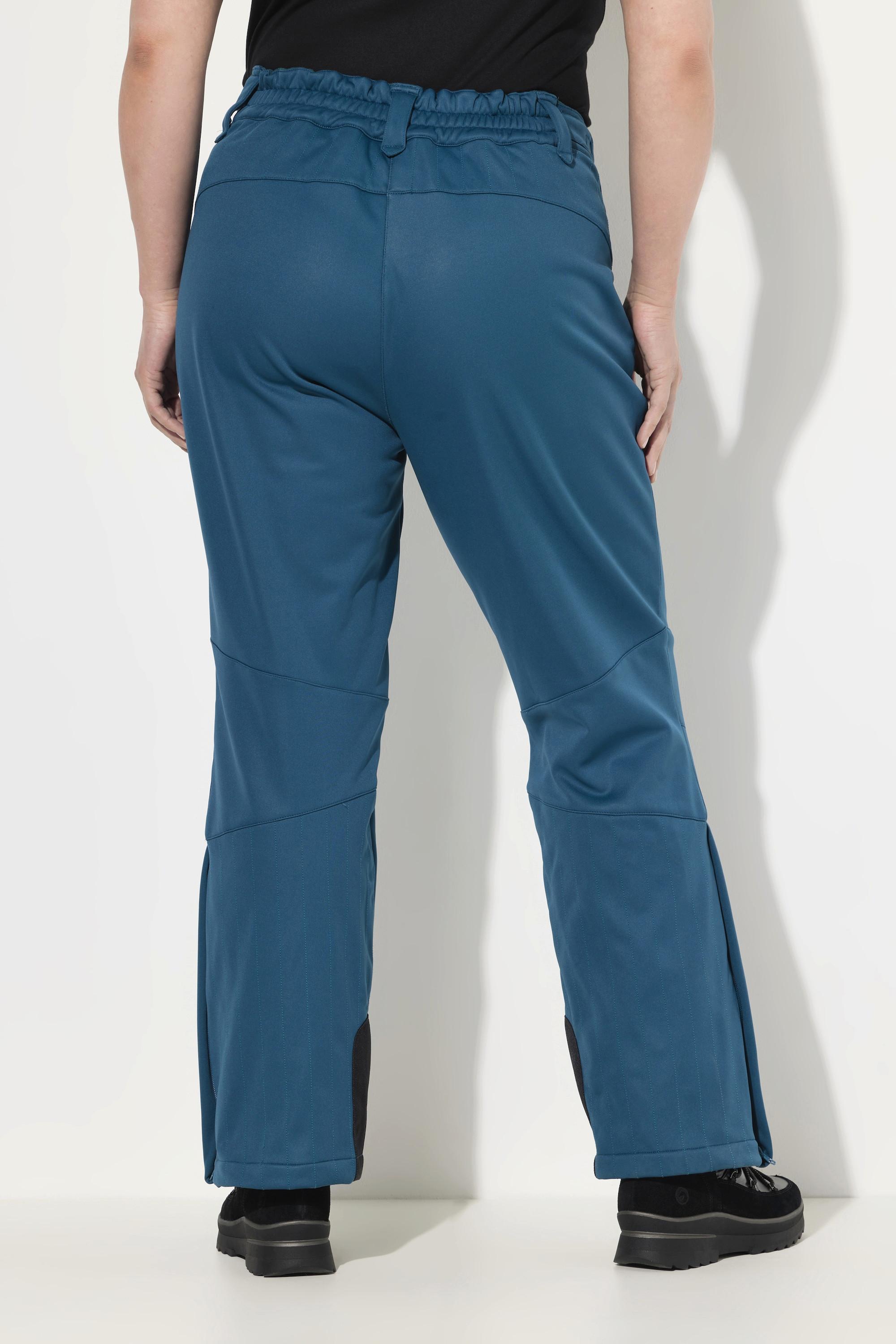 Ulla Popken Pantaloni Softshell idrorepellente con linguetta a strappo e paraneve  