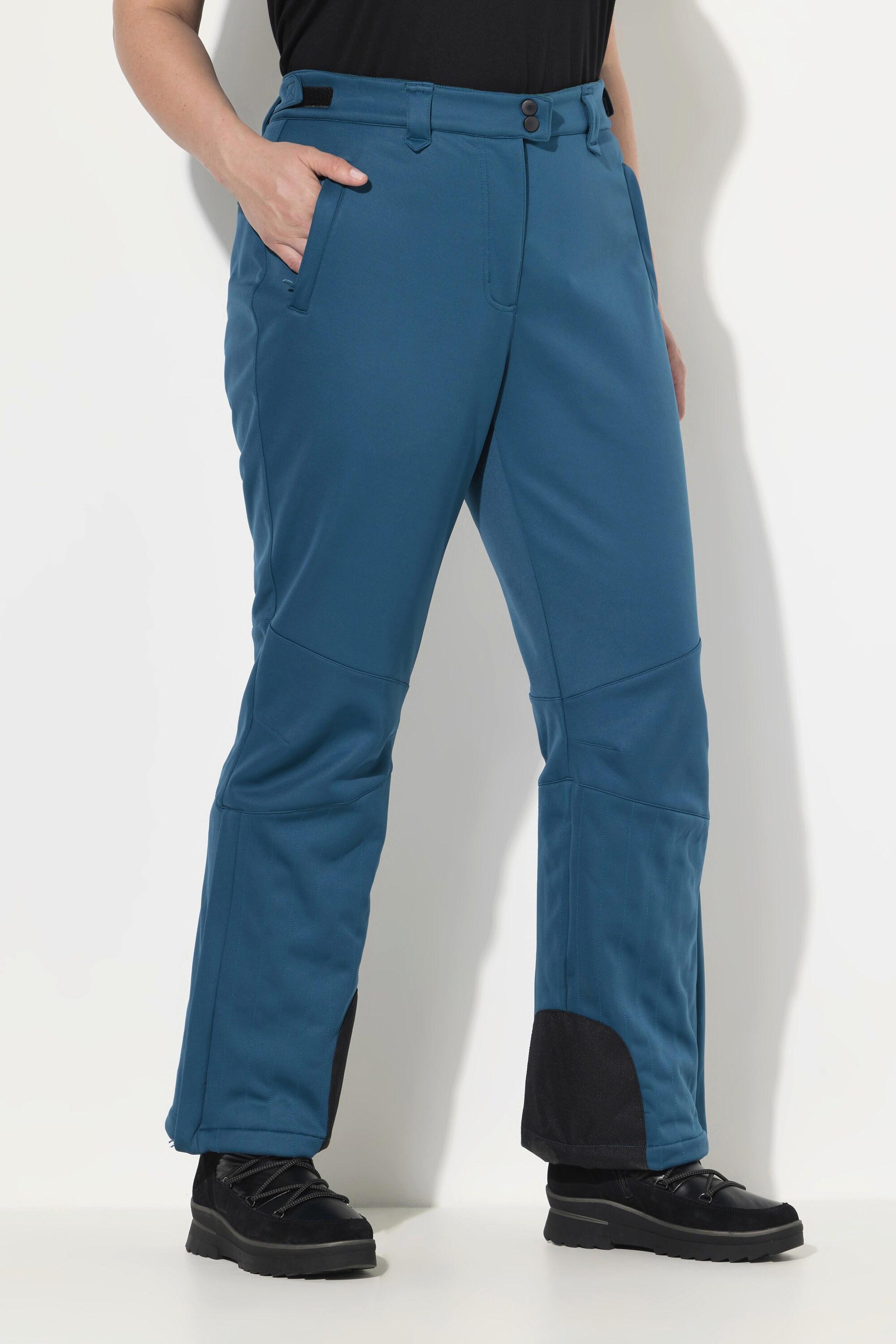 Ulla Popken Pantaloni Softshell idrorepellente con linguetta a strappo e paraneve  