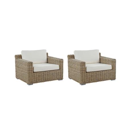 Beliani Set di 2 poltrone da giardino en Rattan Boho ARDEA  