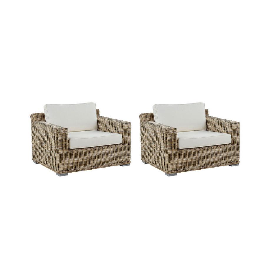 Beliani Gartensessel 2er Set aus Rattan Boho ARDEA  