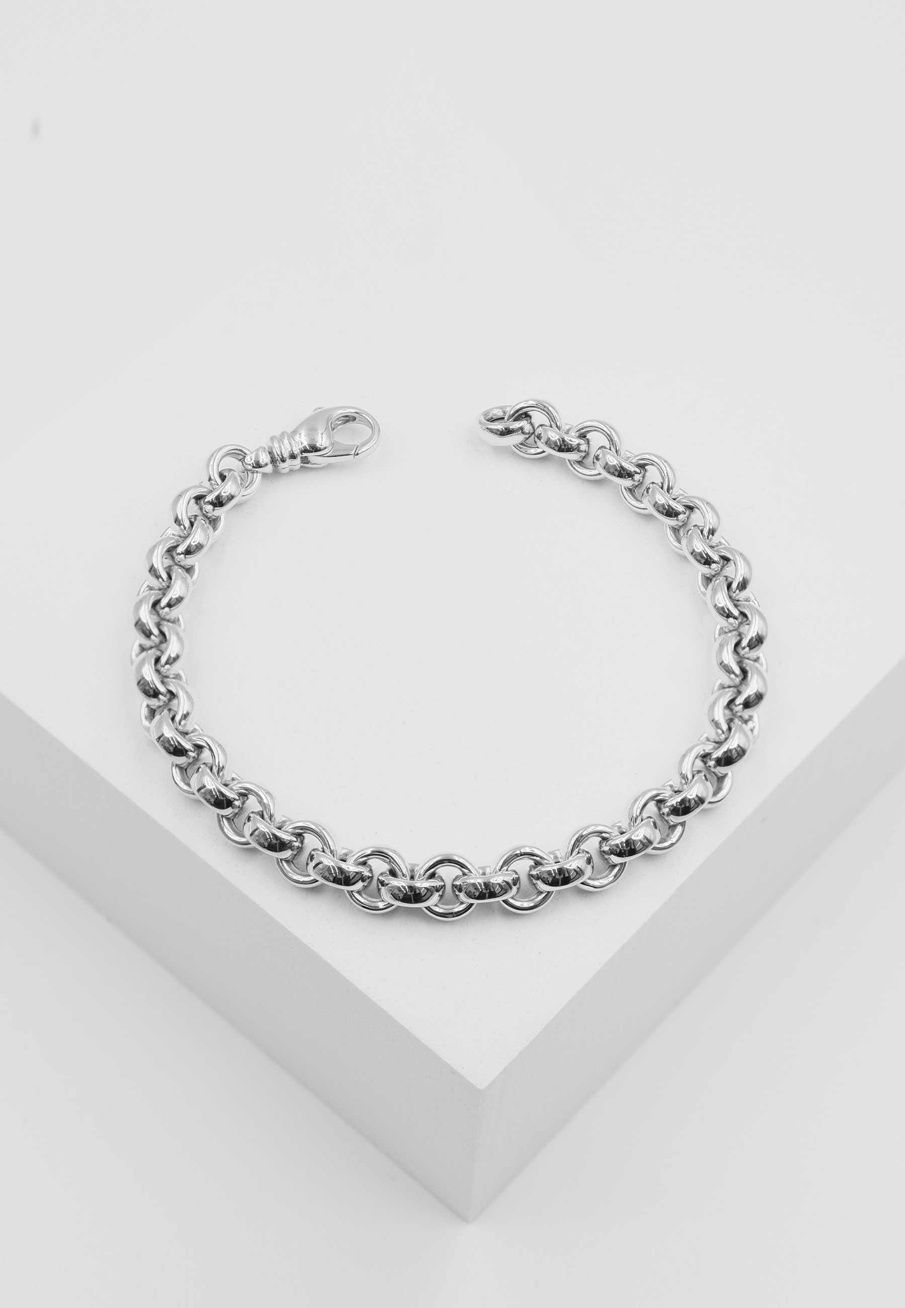 MUAU Schmuck  Bracelet jaseron en or blanc 750,20cm, 7.7mm 