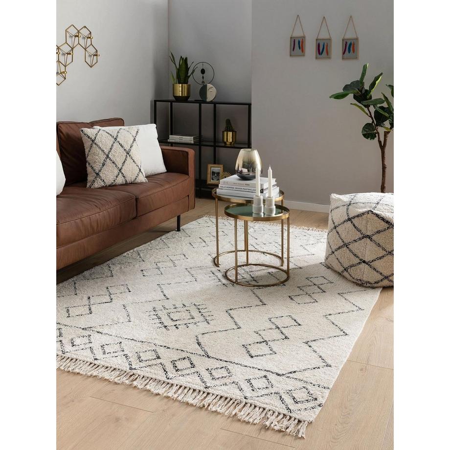 Benuta Waschbarer Baumwollteppich Naomi Cream  