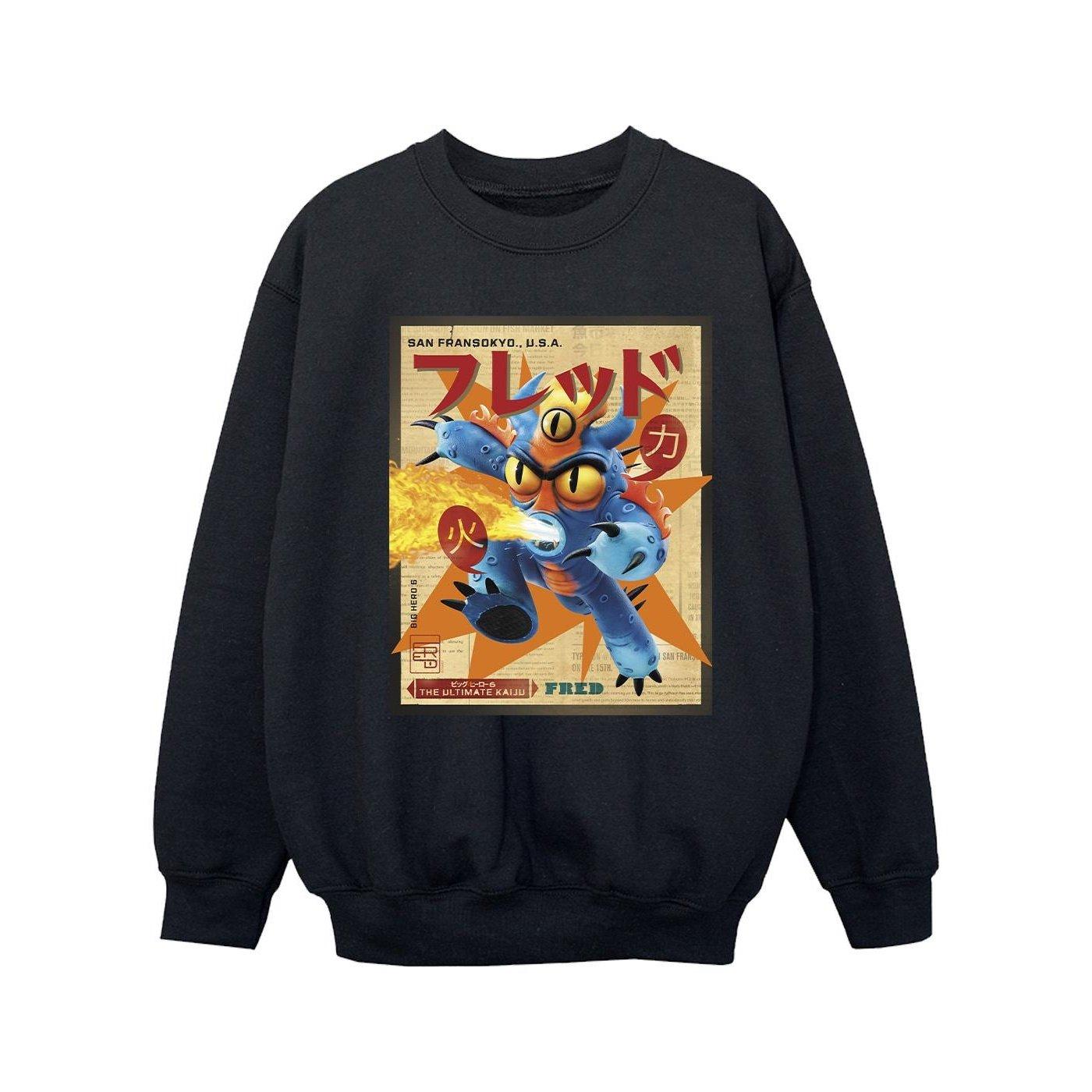 Disney  Big Hero 6 Baymax Fred Newspaper Sweatshirt 