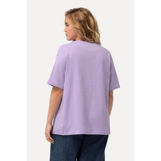 Ulla Popken T-Shirt Classica Paillettes Scollo a V Mezza Manica  