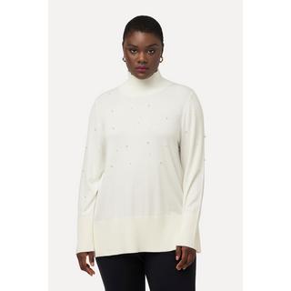 Ulla Popken  Pullover, Perlen, Stehkragen, Langarm 