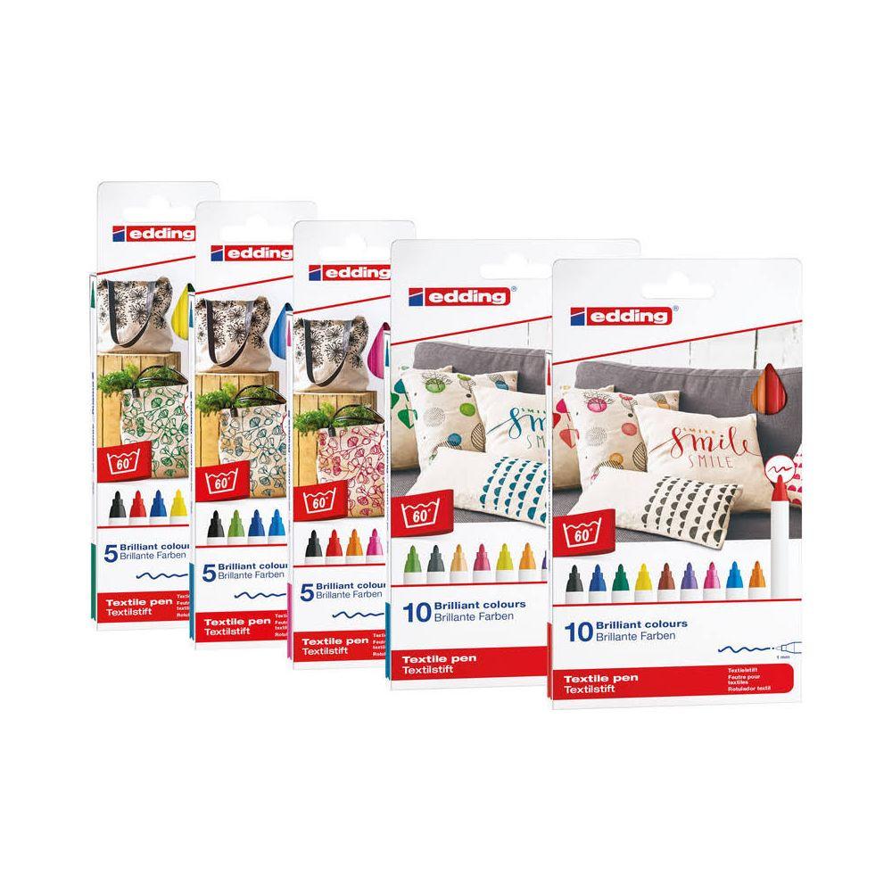 Edding EDDING Textilstift 4600 3951 Cool Color 5 Stück  