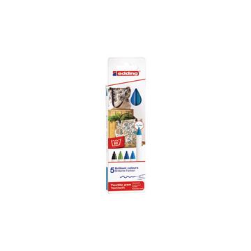 EDDING Textilstift 4600 3951 Cool Color 5 Stück