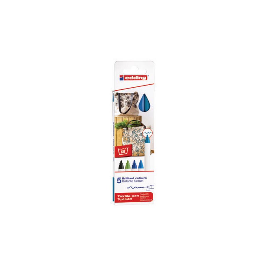 EDDING Textilstift 4600 3951 Cool Color 5 Stück