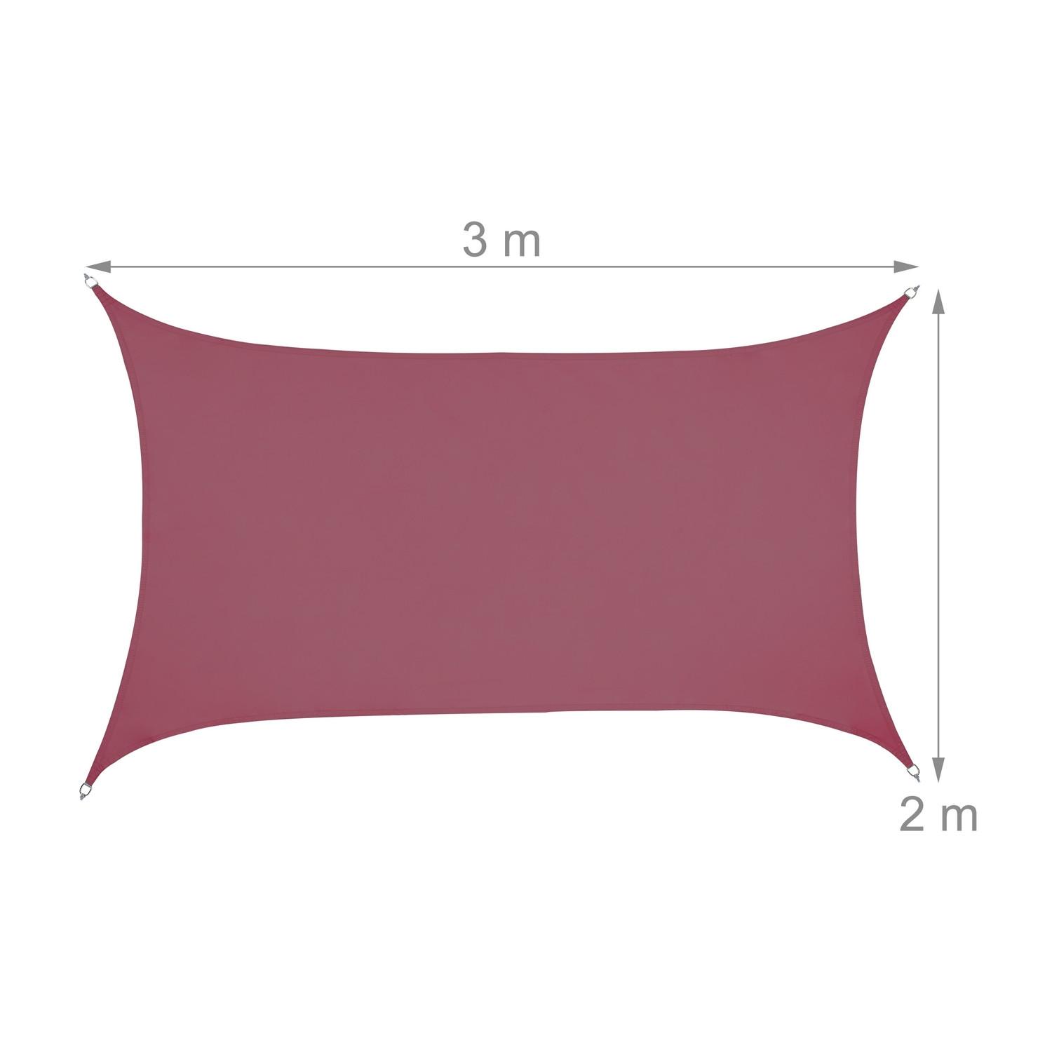 B2X Voile d'ombrage rectangulaire bordeaux  